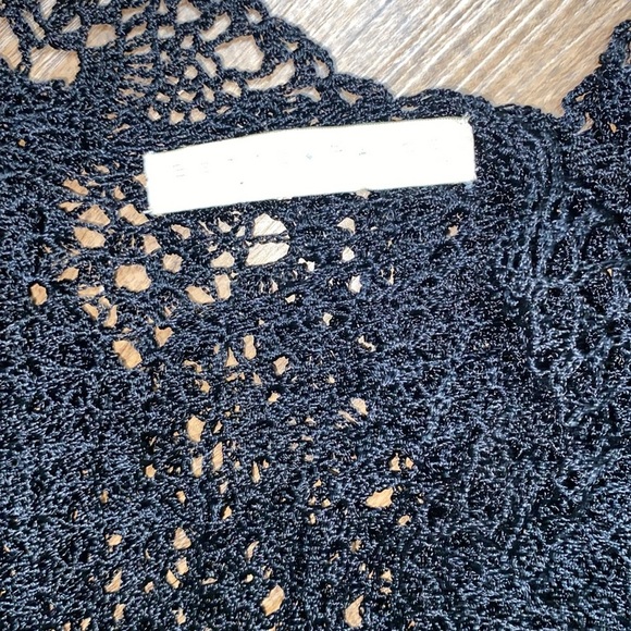 BETTE PAIGE DAISY CROCHET OPEN KNIT BELL SLEEVES WITCHY COVER UP WHIMSICAL VNTG - Picture 6 of 11